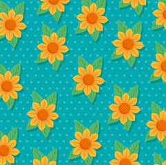 Fototapeta na wymiar spring sunflowers pattern