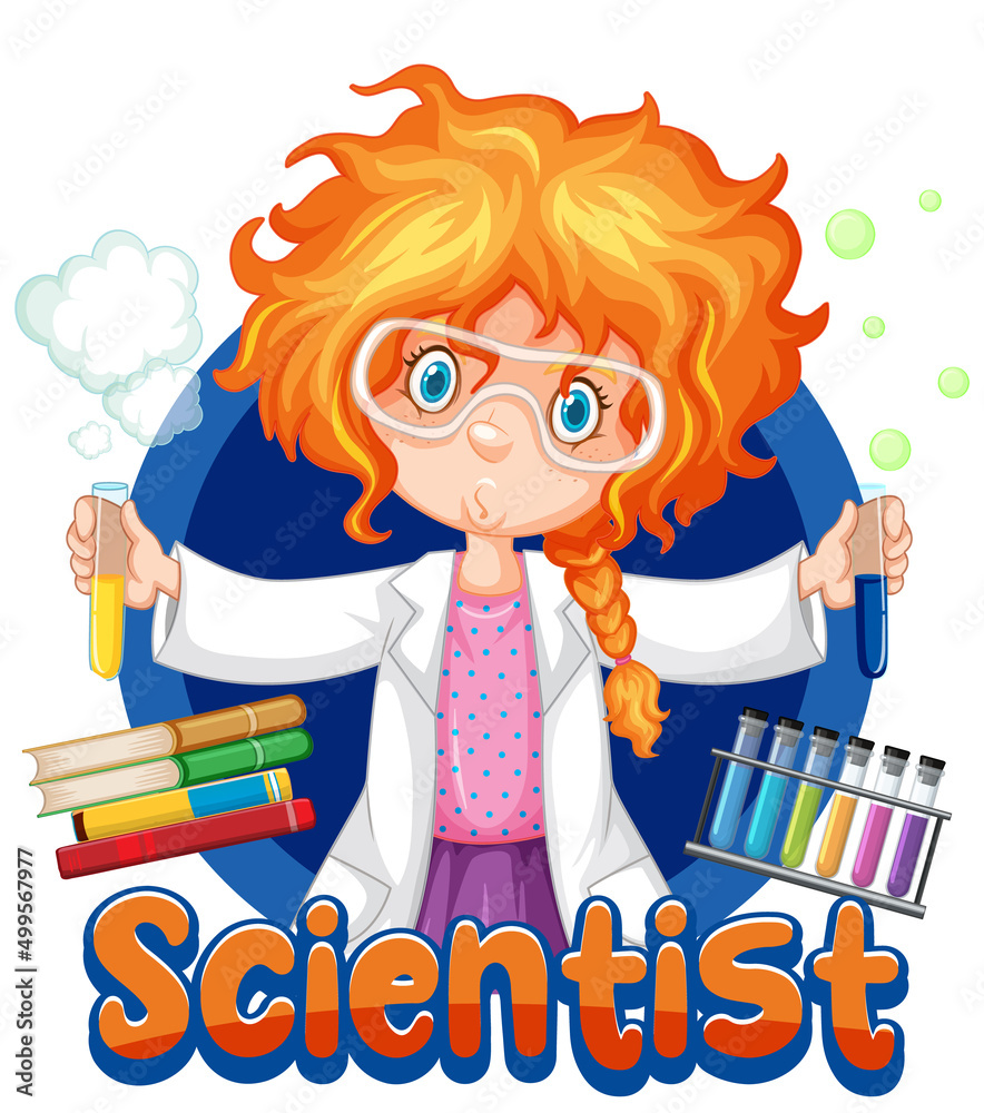 Wall mural scientist doing science experiment in the lab