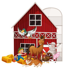 Farming theme with many animals