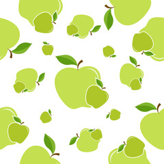 Fruit apple seamless pattern, with a modern style, vector