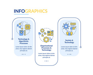 Information systems synergy rectangle infographic template. Data visualization with 3 steps. Process timeline info chart. Workflow layout with line icons. Lato-Bold, Regular fonts used