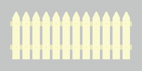 A fragment of a light wooden fence. Vector illustration.