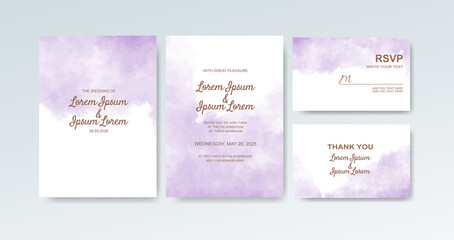 Wedding invitation with abstract watercolor background