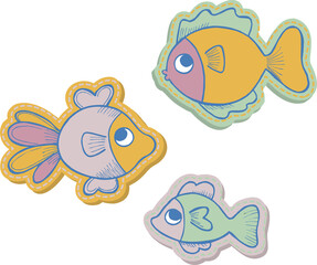 Fototapeta premium cute fish Cartoon vector illustration for print and other garment uses. 