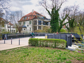 Brücke Peterssteg über den Elstermühlgraben, Leipzig, Sachsen