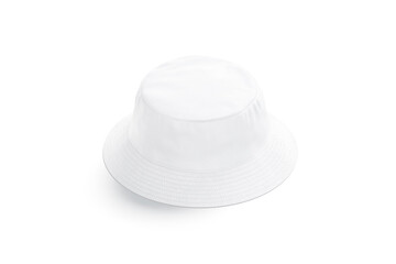 Blank white bucket hat mockup, side view - obrazy, fototapety, plakaty
