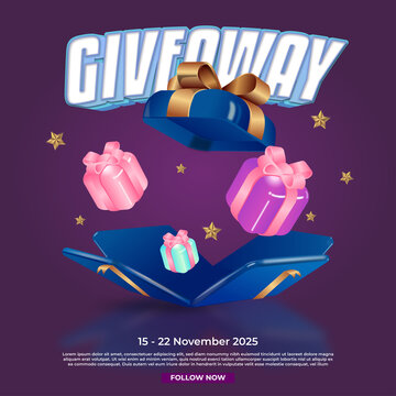 Give away contest banner social media post template