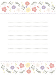 ピンクと紫のお花のフレーム