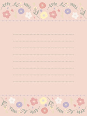 ピンクと紫のお花のフレーム