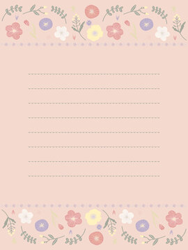 ピンクと紫のお花のフレーム