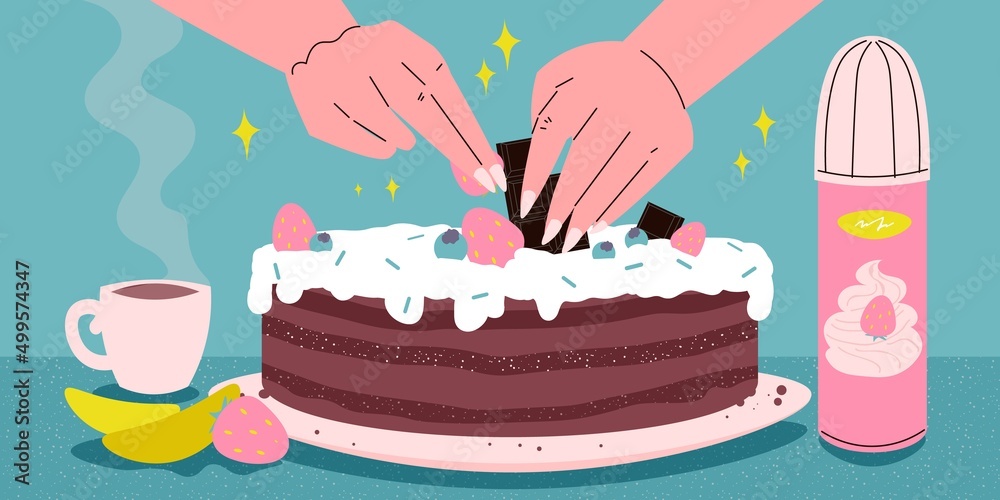 Poster Homemade Cake Illustration