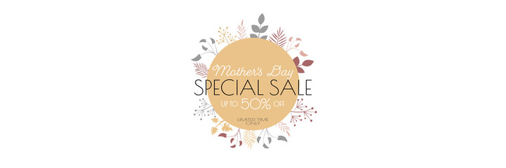 Mother's Day Sale banner. Modern minimal design for Sales. Flat vector illustration.