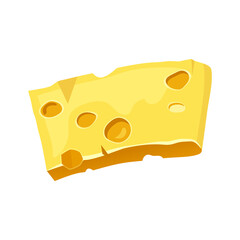 Cheese piece or slice, vector icon or clipart.