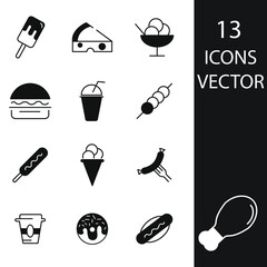 fast food icons set . fast food pack symbol vector elements for infographic web