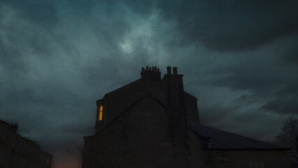 Naklejka premium A Scottish Close At Night.