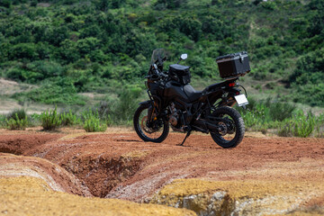 Fototapeta na wymiar enduro rider on the motorcycle