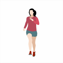 Sport running woman on white background. Vector illustration