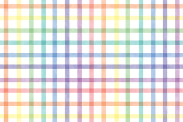 colorful pastel rainbow watercolor plaid repeat seamless pattern