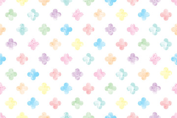 watercolor pastel rainbow geometric dircle dot shape simple repeat seamless pattern