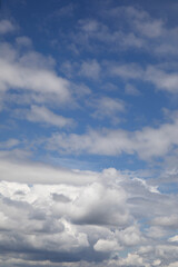 Beautiful sky with bright clouds for background