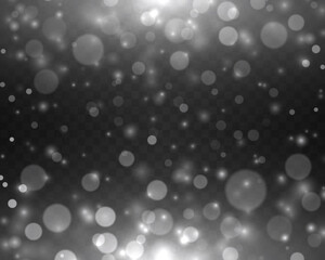 White dust or snow, lights stars, sparkles, bokeh