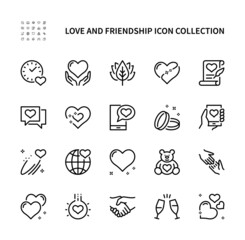Love and friendship vector line icons. Simple set of icons collection on white background. Love and friendship  vector symbol set.
