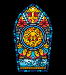 Cathedral Mosaic Window Background