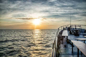 Fototapeta na wymiar Boat view in the Black sea