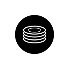 Plates icon in black round
