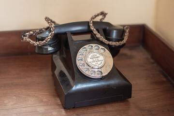 Vintage dial telephone, old classic phone