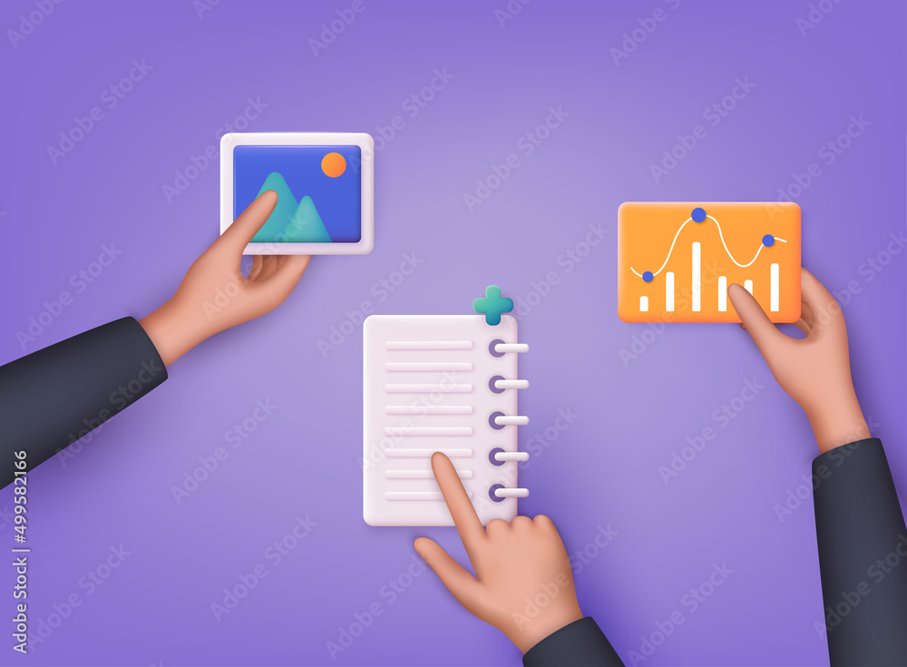 Poster people sharing documents and files. digital file organization service or app with data transfering. 