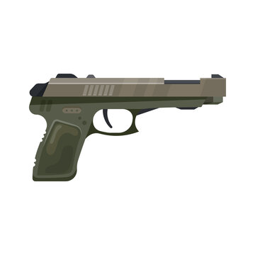 Revolver magnum or colt handgun, vector icon