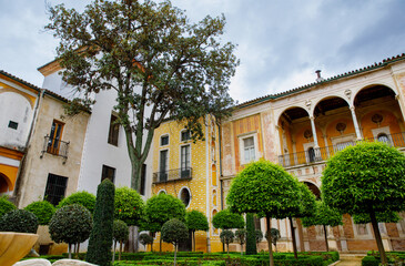 Fototapeta na wymiar The House of Pilatos called Casa de Pilatos in Seville, Spain. Its architecture is an original mix of Italian Renaissance and Andalusian mudejar style.