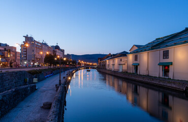 Fototapeta na wymiar 北海道小樽市　小樽運河の夜景