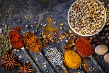 Spices used to add flavor and seasoning to cooking.