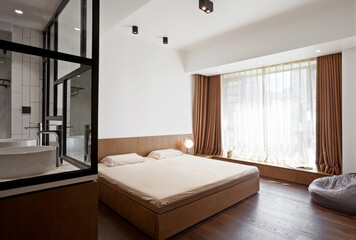 Modern and comfortable interior,
Bedroom space