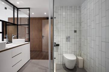 Modern and comfortable interior,
Bedroom bathroom
