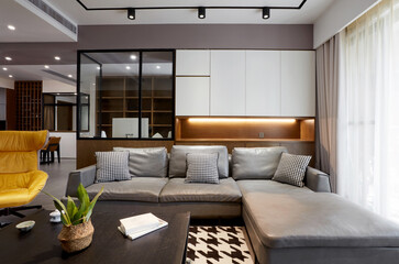 Modern and comfortable interior,
living room