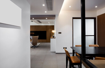 Modern and comfortable interior,
Entry and aisle