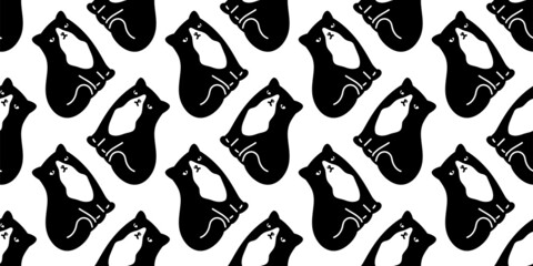 cat seamless pattern kitten vector calico neko breed cartoon character pet tile background repeat wallpaper scarf isolated animal doodle illustration design