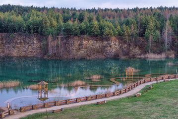 water path in the park Gródek in Jaworzno