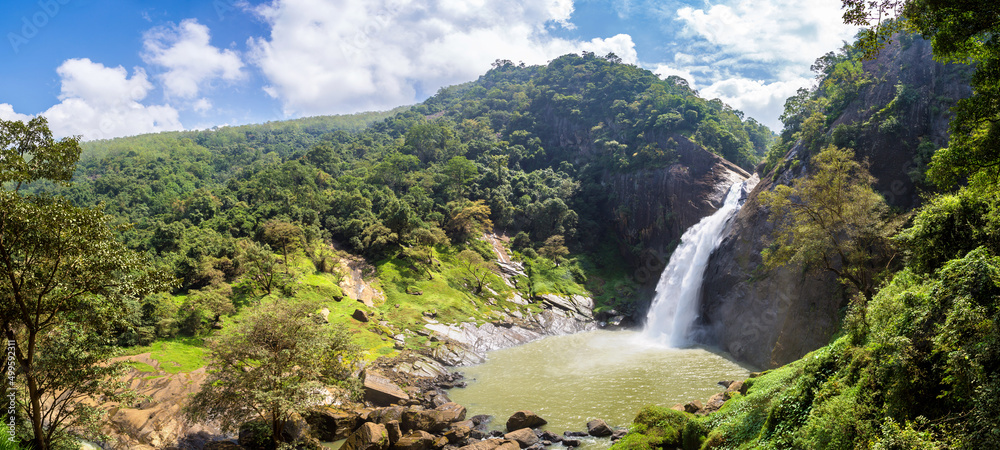 Sticker Dunhinda waterfall in Sri Lanka