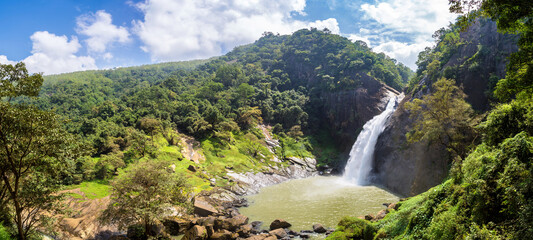 Naklejka na ściany i meble Dunhinda waterfall in Sri Lanka
