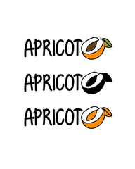 apricot logo for personal business, fruit import company, gardening, fruit production, fruit shop, factory, cafe, bakery