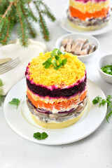 Traditional russian Shuba salad