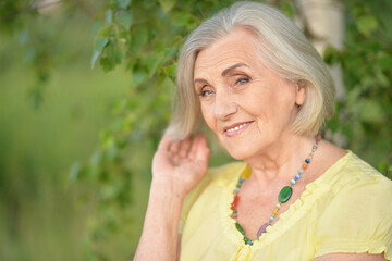 Fototapeta premium Portrait of happy smiling senior beautiful woman