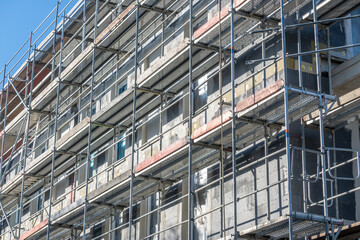 building facade in construction