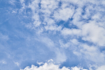 Beatiful blue sky with clouds on a sunny day