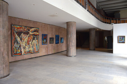 12 June 2012. Home artists art gallery in Kiev, Ukraine. Exposure of various paintings by contemporary Ukrainian artists