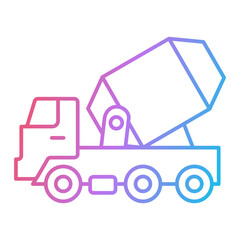 Concrete Mixer Icon Design